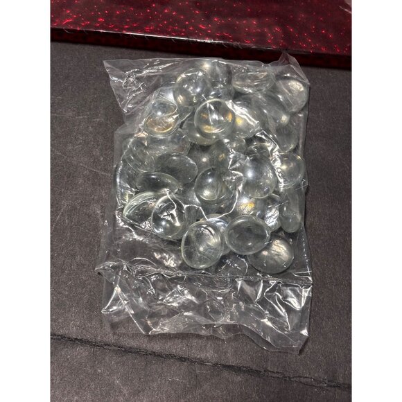 Red Glass Tealight Holder Set With Tray & Decorative Stones 3pc Holiday Festive - Picture 6 of 7